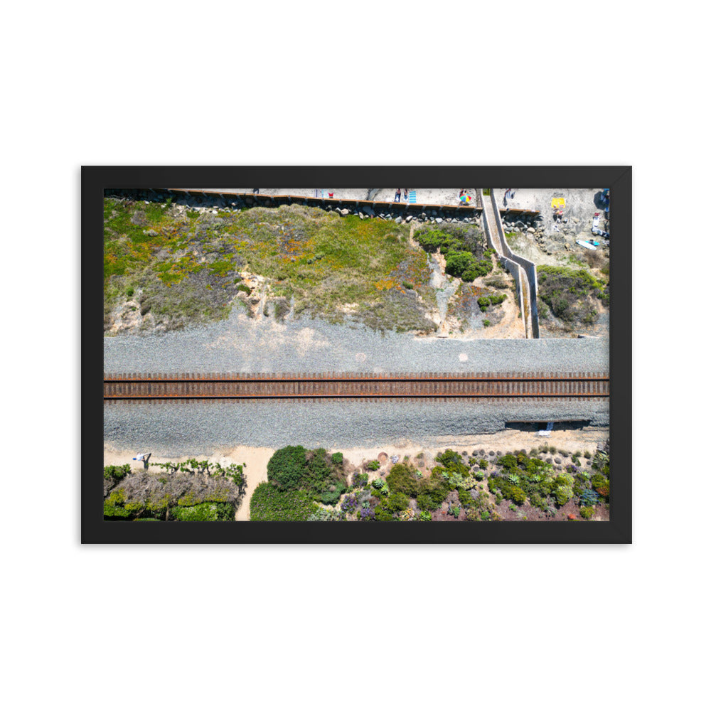 Train Tacks Del Mar Framed poster