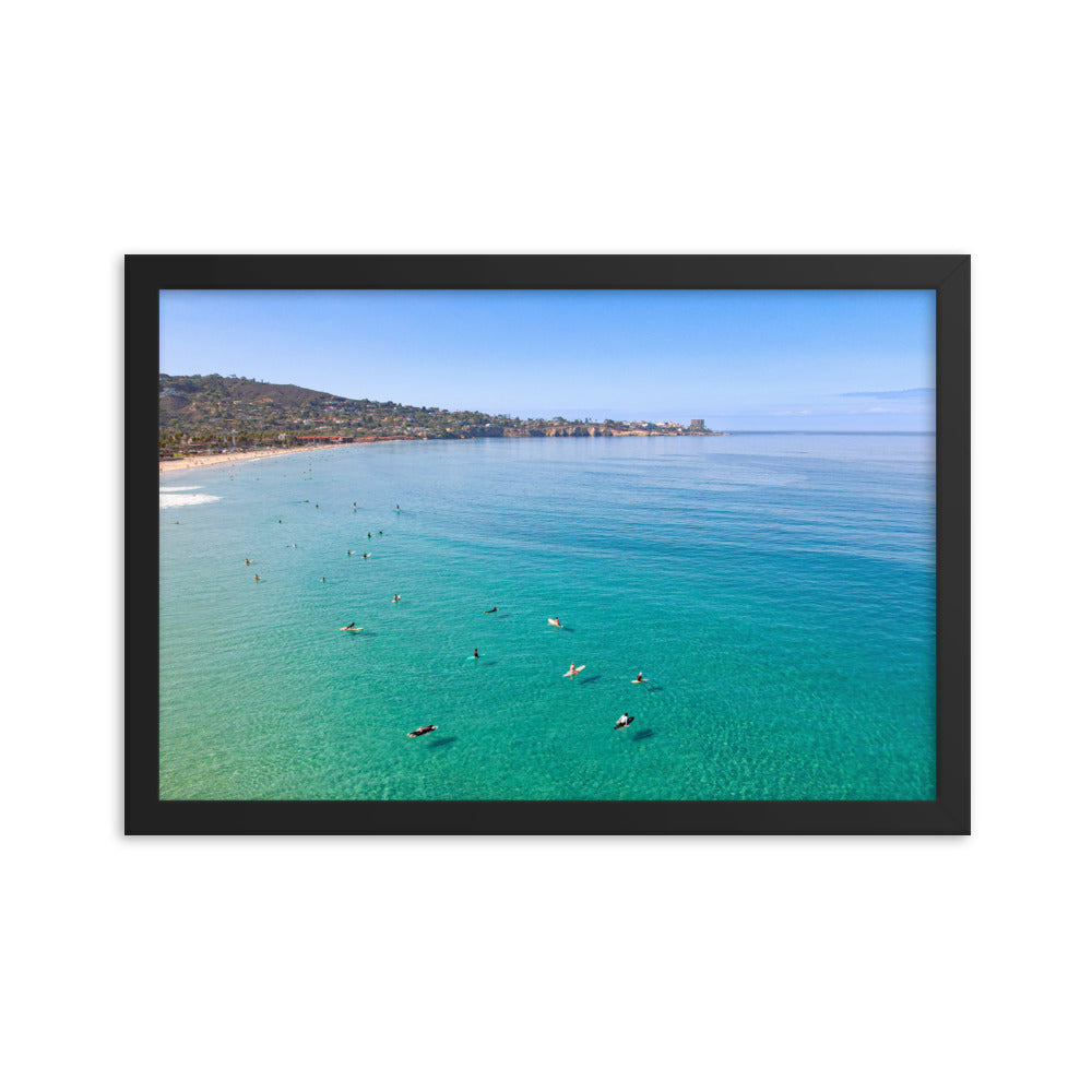 Surfing Scripps Framed poster