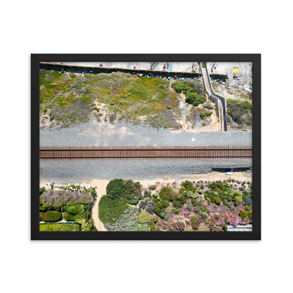 Train Tacks Del Mar Framed poster