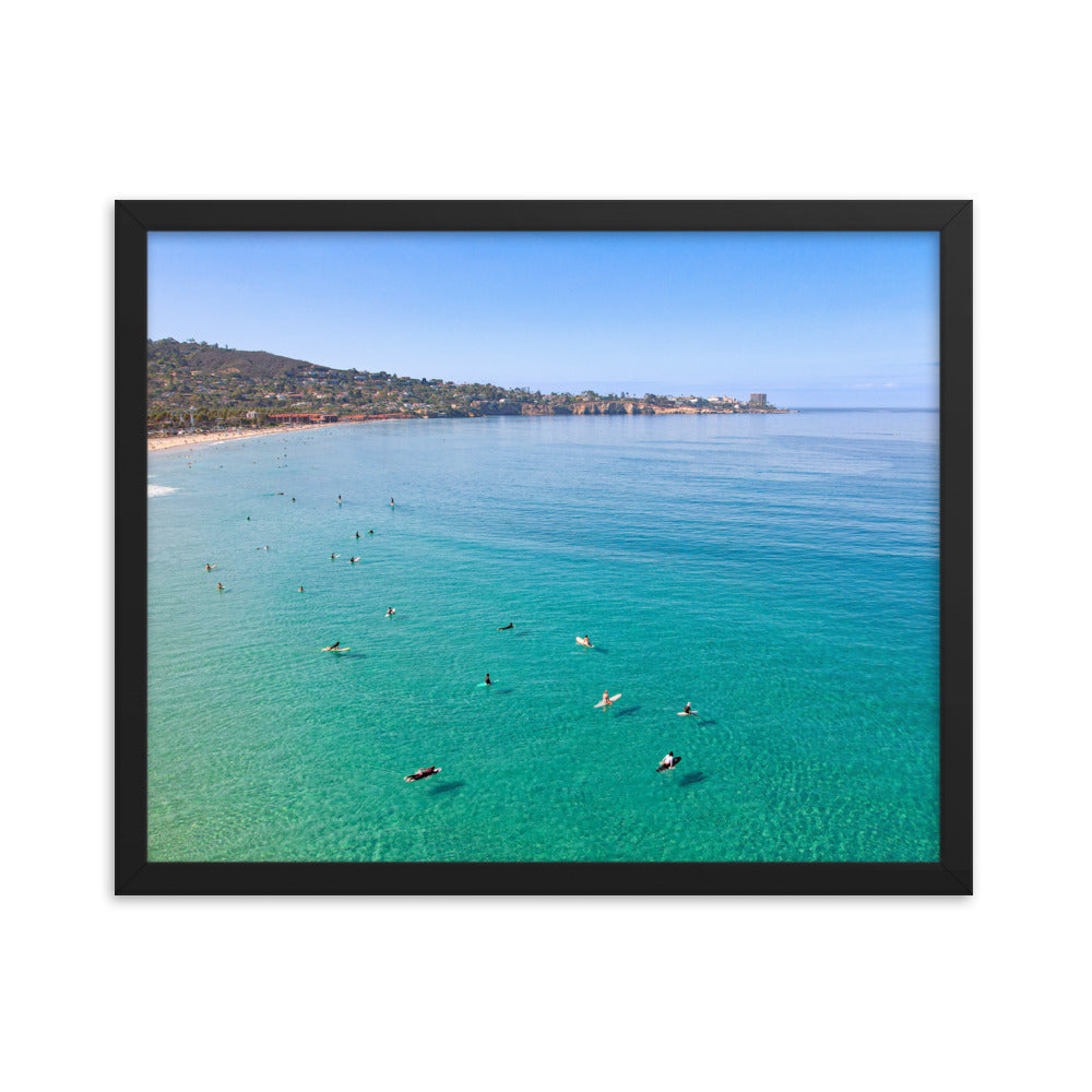 Surfing Scripps Framed poster