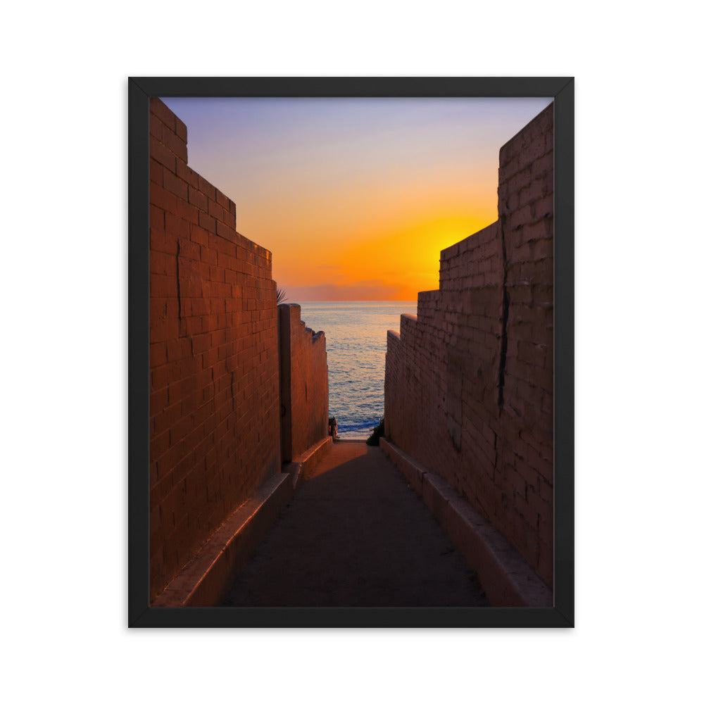 Pink Wall Sunset Framed poster