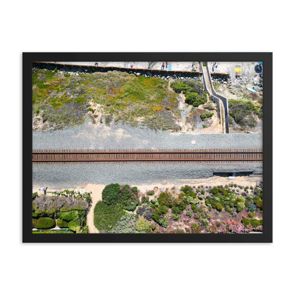 Train Tacks Del Mar Framed poster