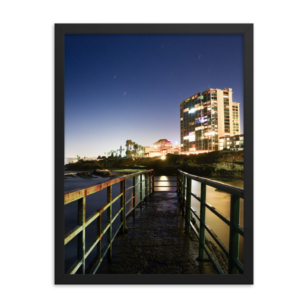 Late Night At The Pool Framed poster
