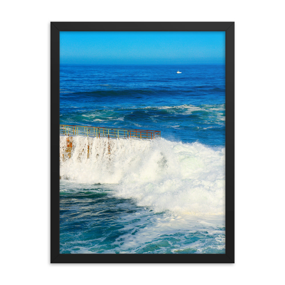 Breaking Over The Wall Framed poster