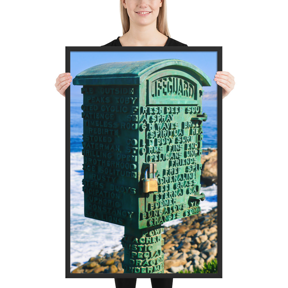La Jolla Green Box Framed poster