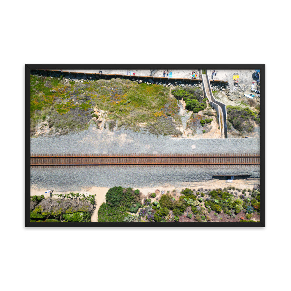Train Tacks Del Mar Framed poster