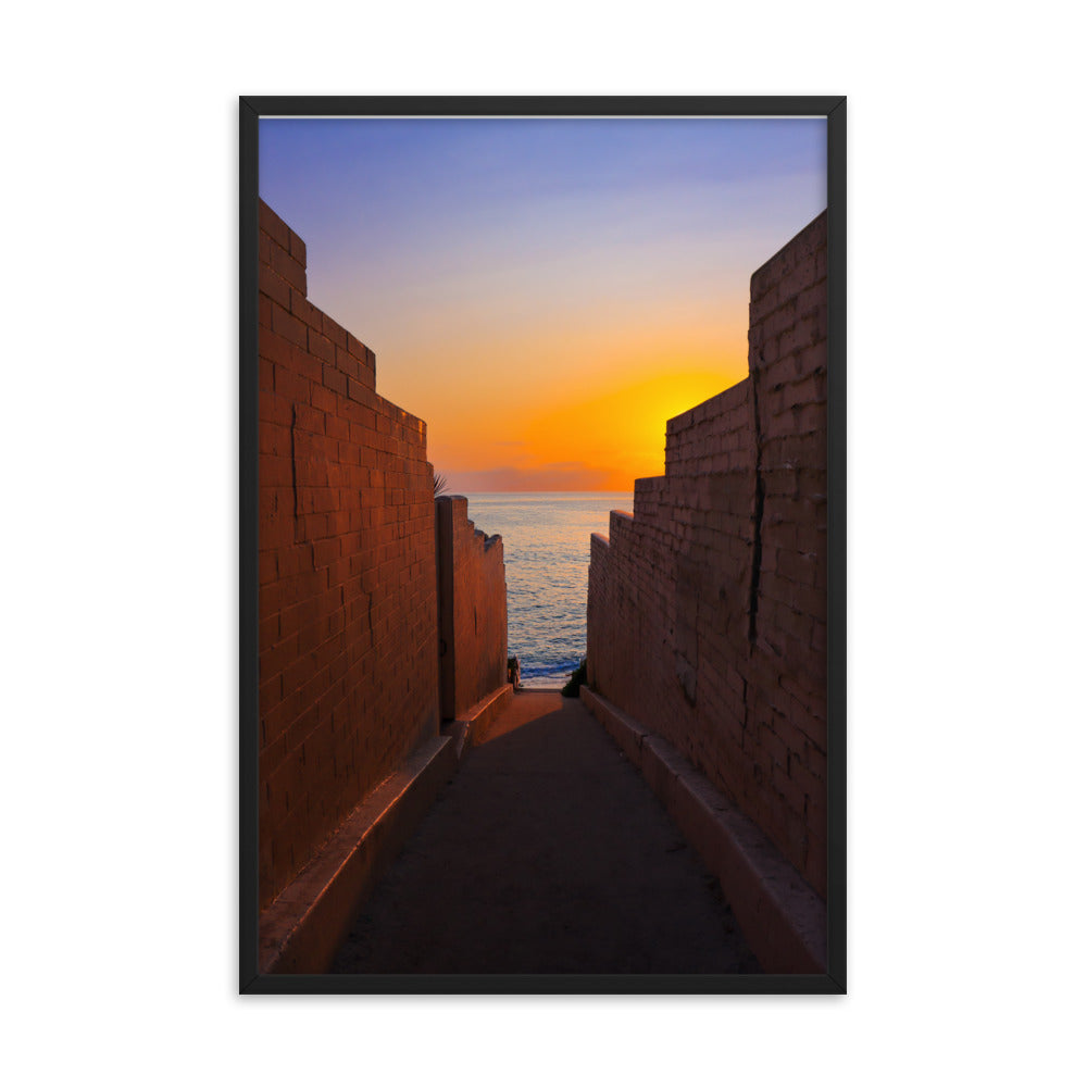 Pink Wall Sunset Framed poster
