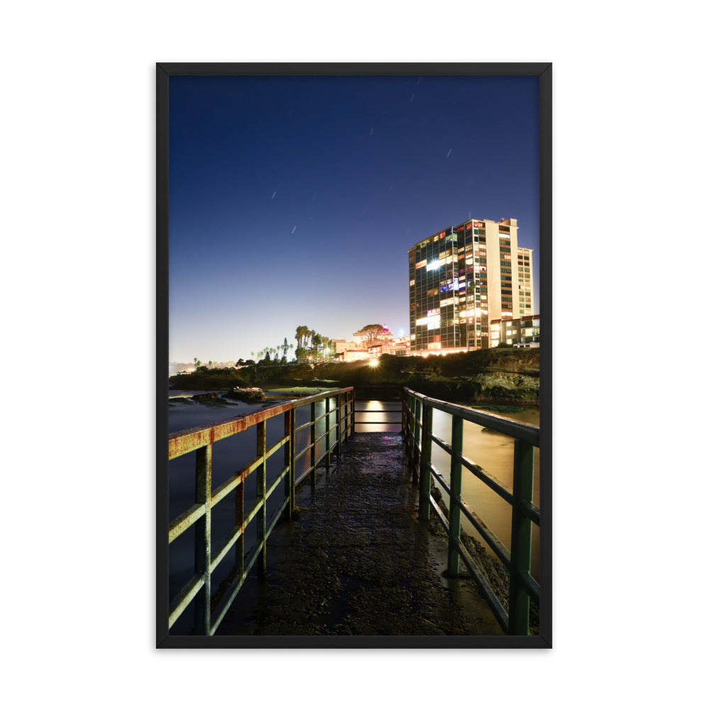 Late Night At The Pool Framed poster