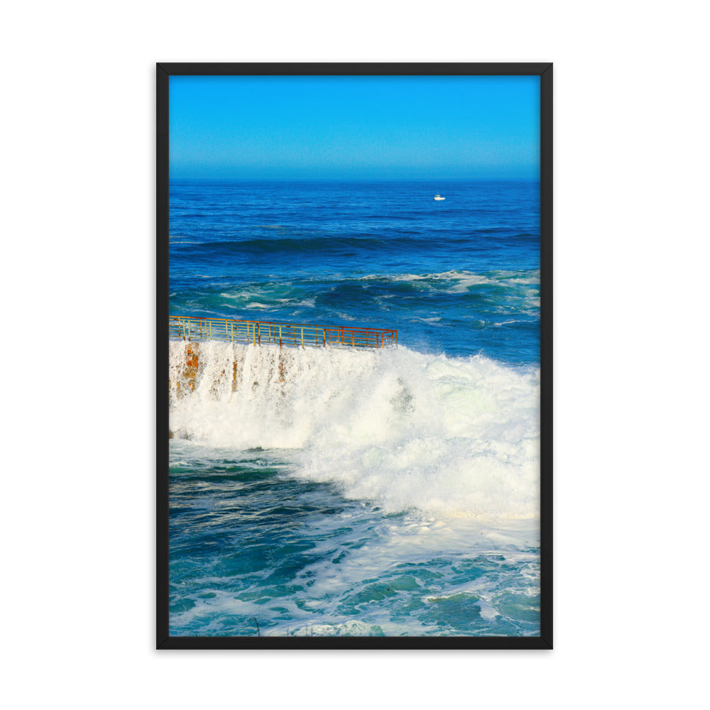 Breaking Over The Wall Framed poster