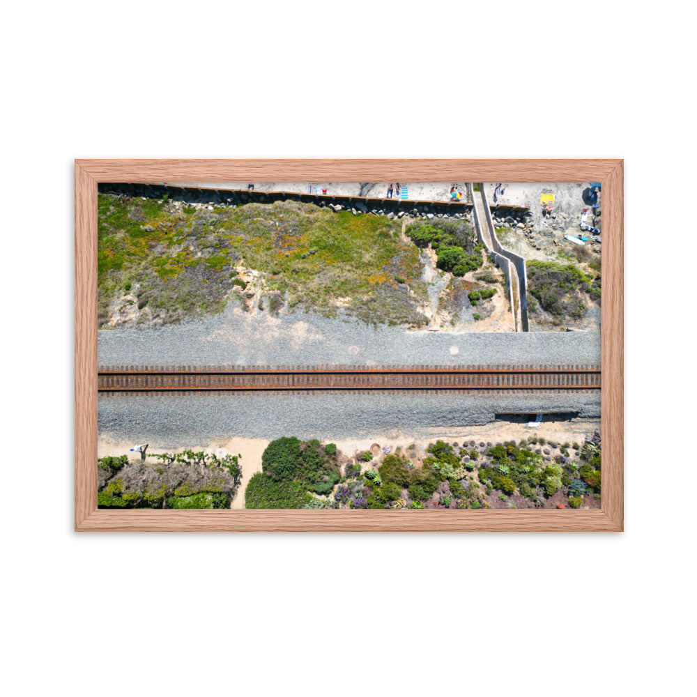 Train Tacks Del Mar Framed poster