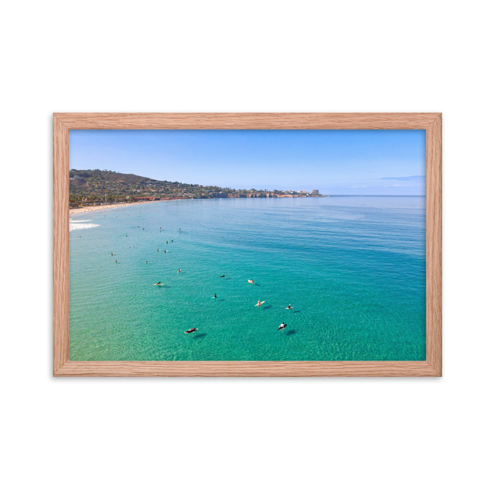 Surfing Scripps Framed poster