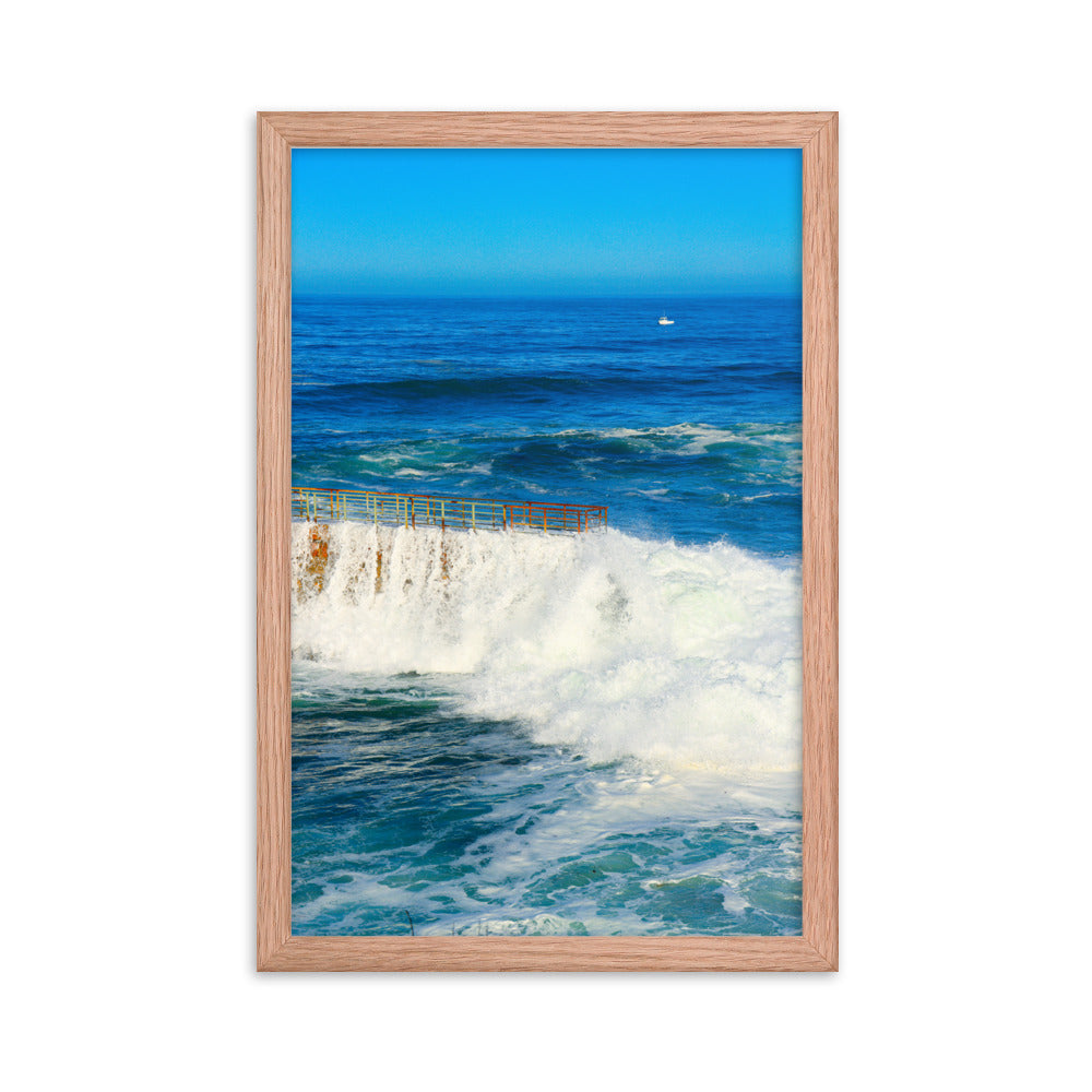 Breaking Over The Wall Framed poster