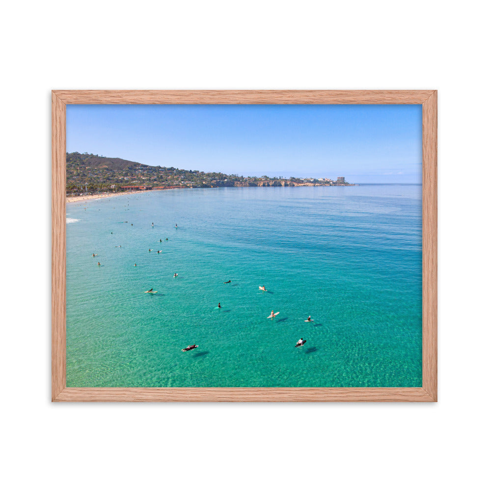 Surfing Scripps Framed poster