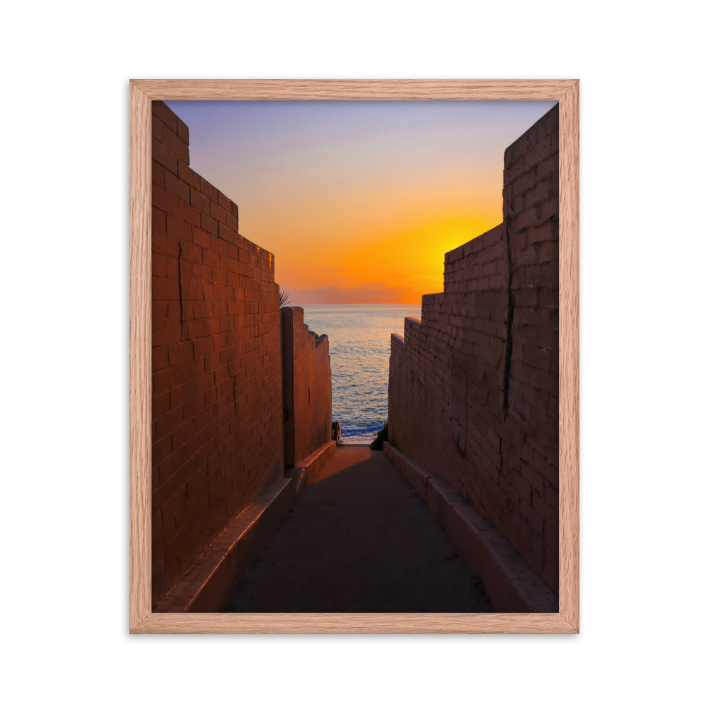 Pink Wall Sunset Framed poster