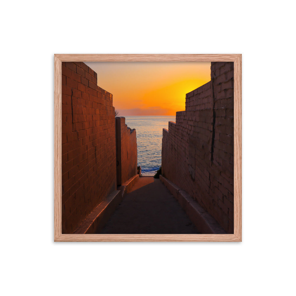 Pink Wall Sunset Framed poster