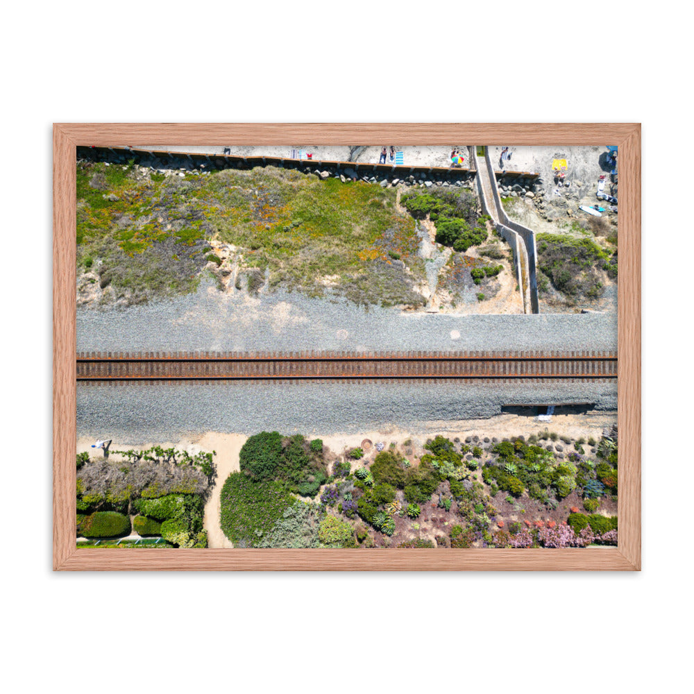 Train Tacks Del Mar Framed poster