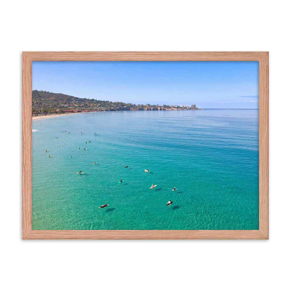 Surfing Scripps Framed poster