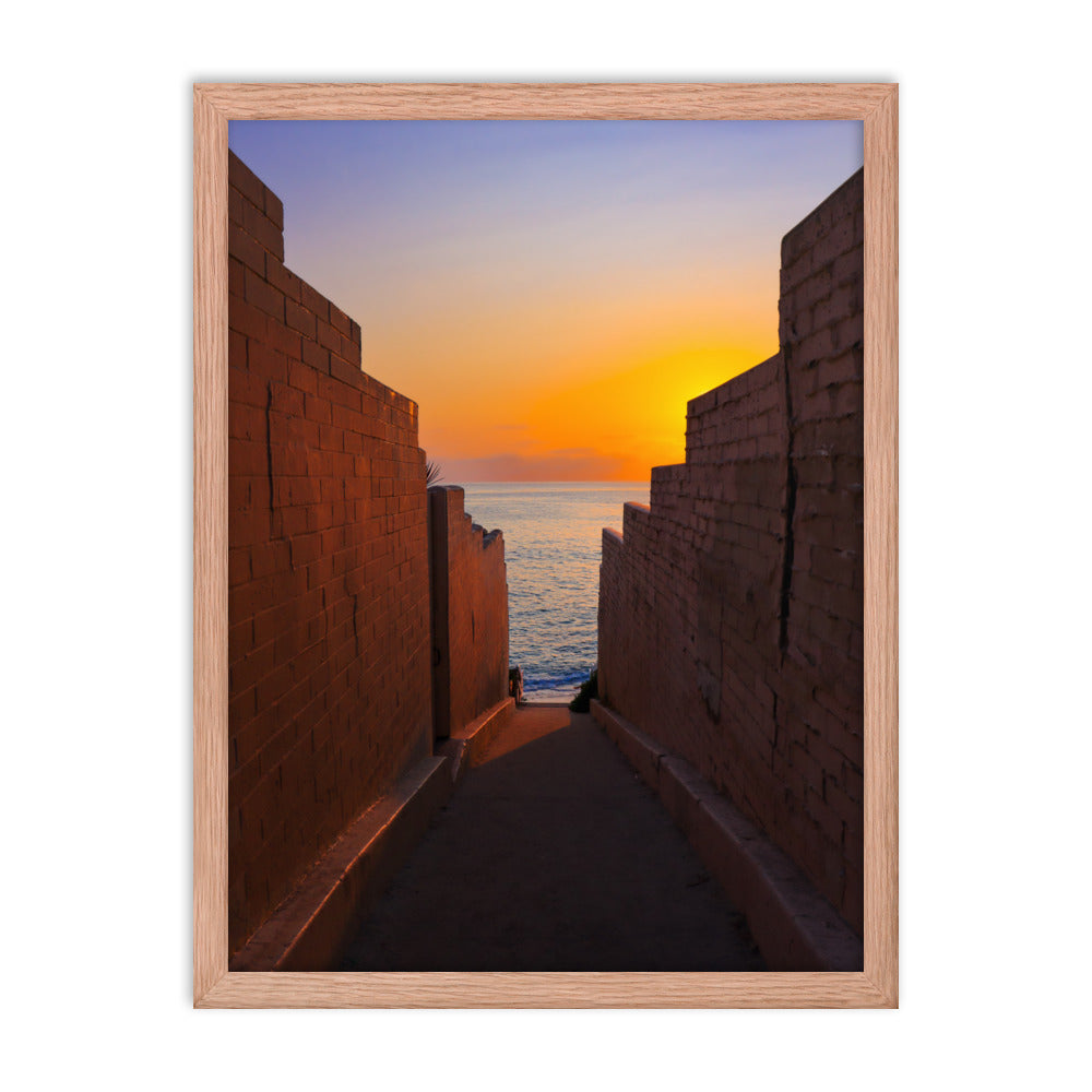 Pink Wall Sunset Framed poster