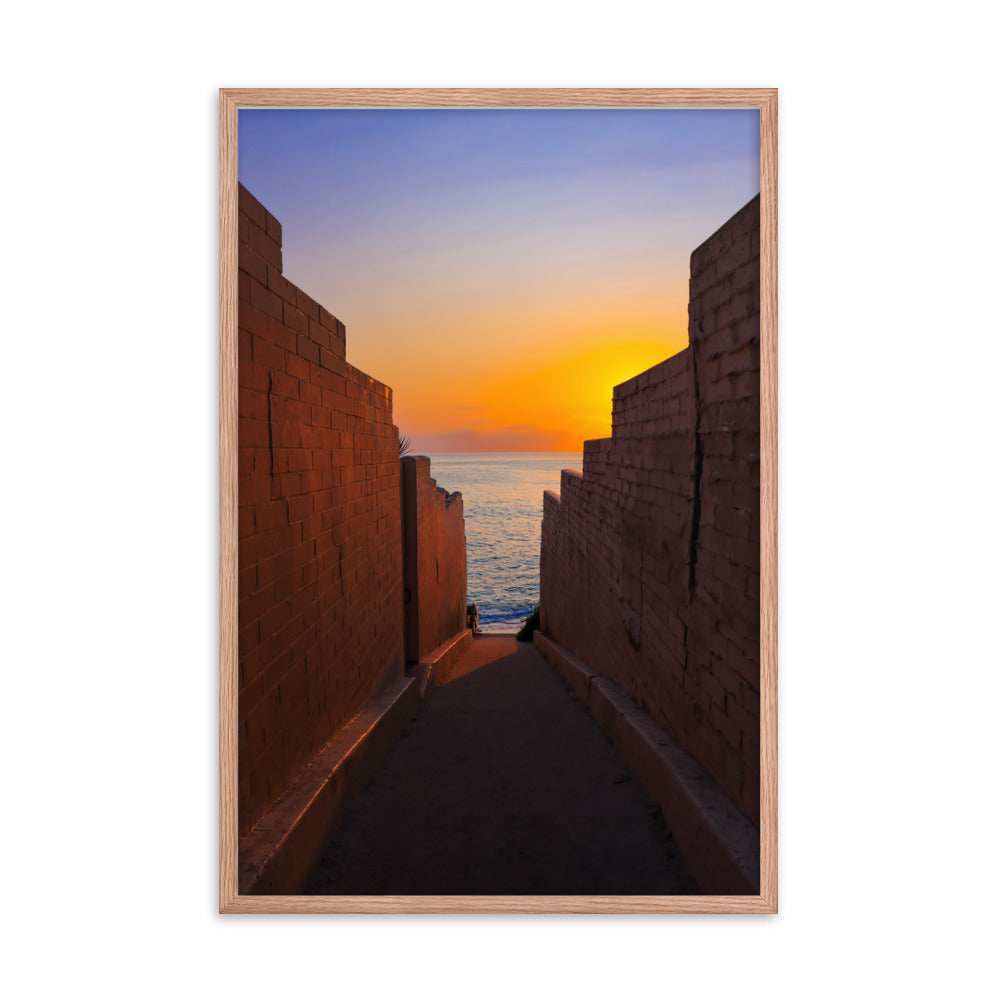 Pink Wall Sunset Framed poster