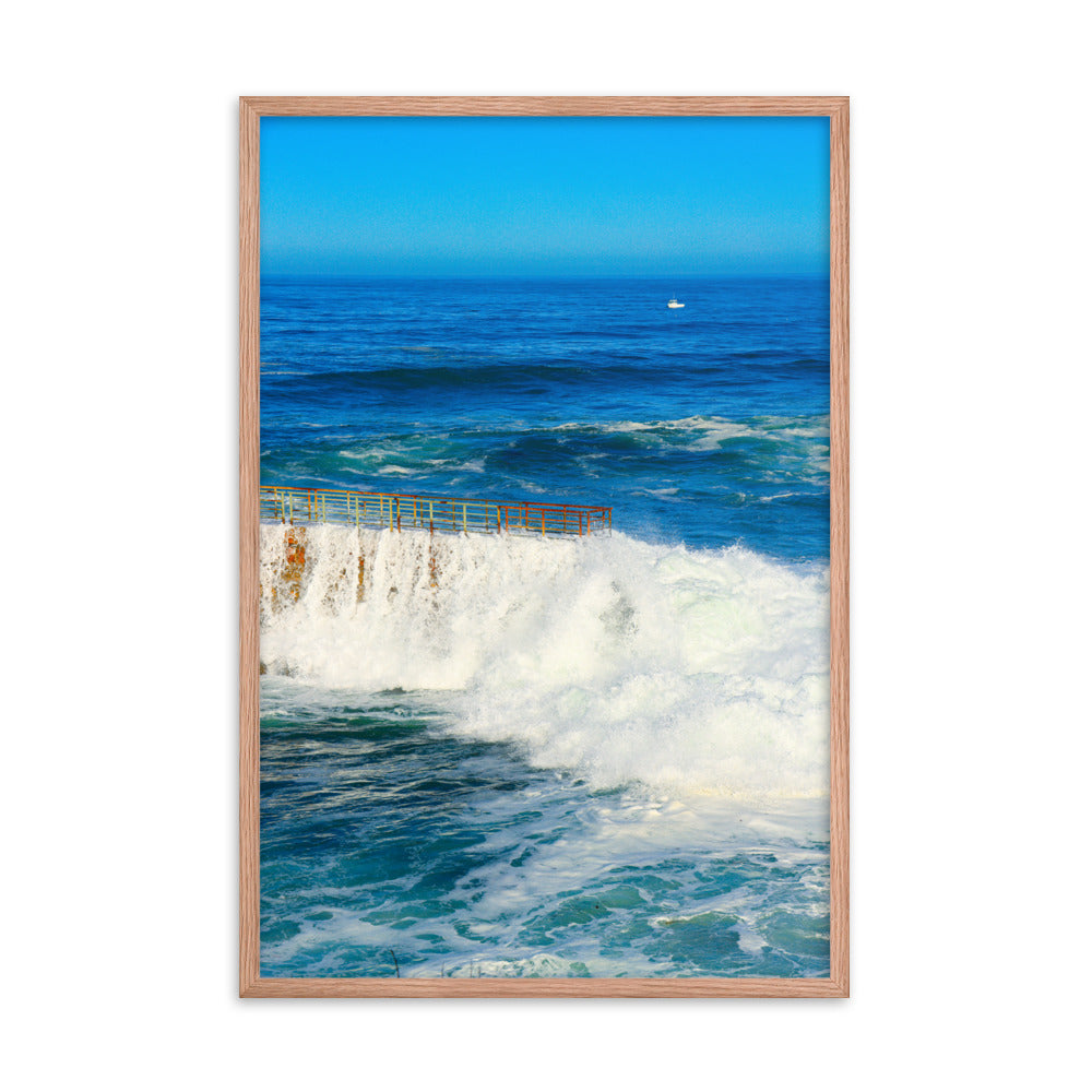 Breaking Over The Wall Framed poster