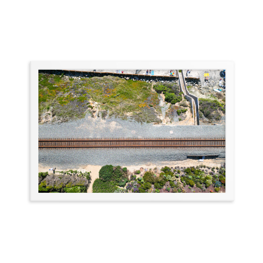 Train Tacks Del Mar Framed poster
