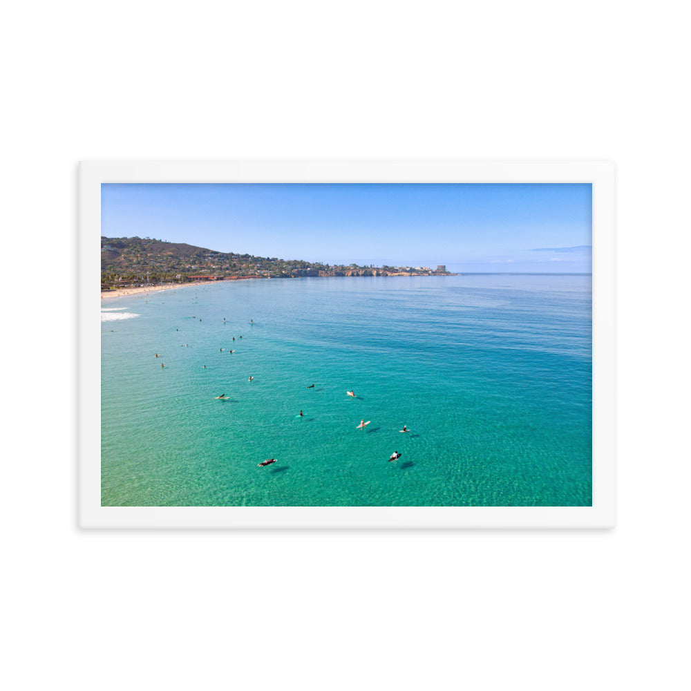Surfing Scripps Framed poster
