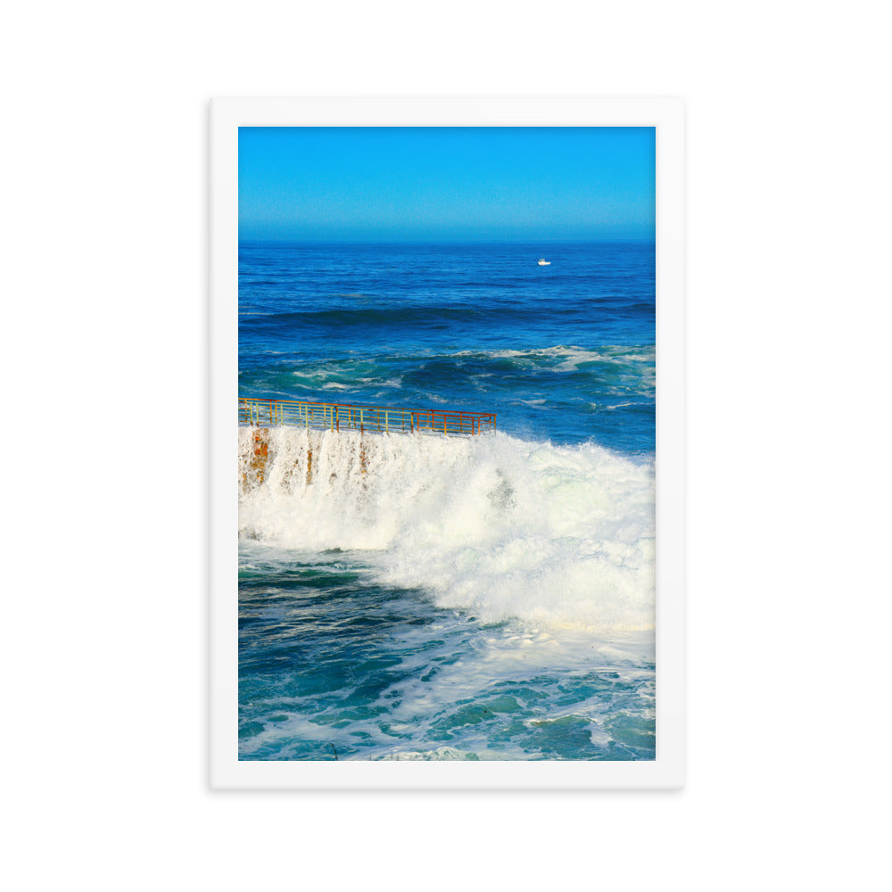 Breaking Over The Wall Framed poster