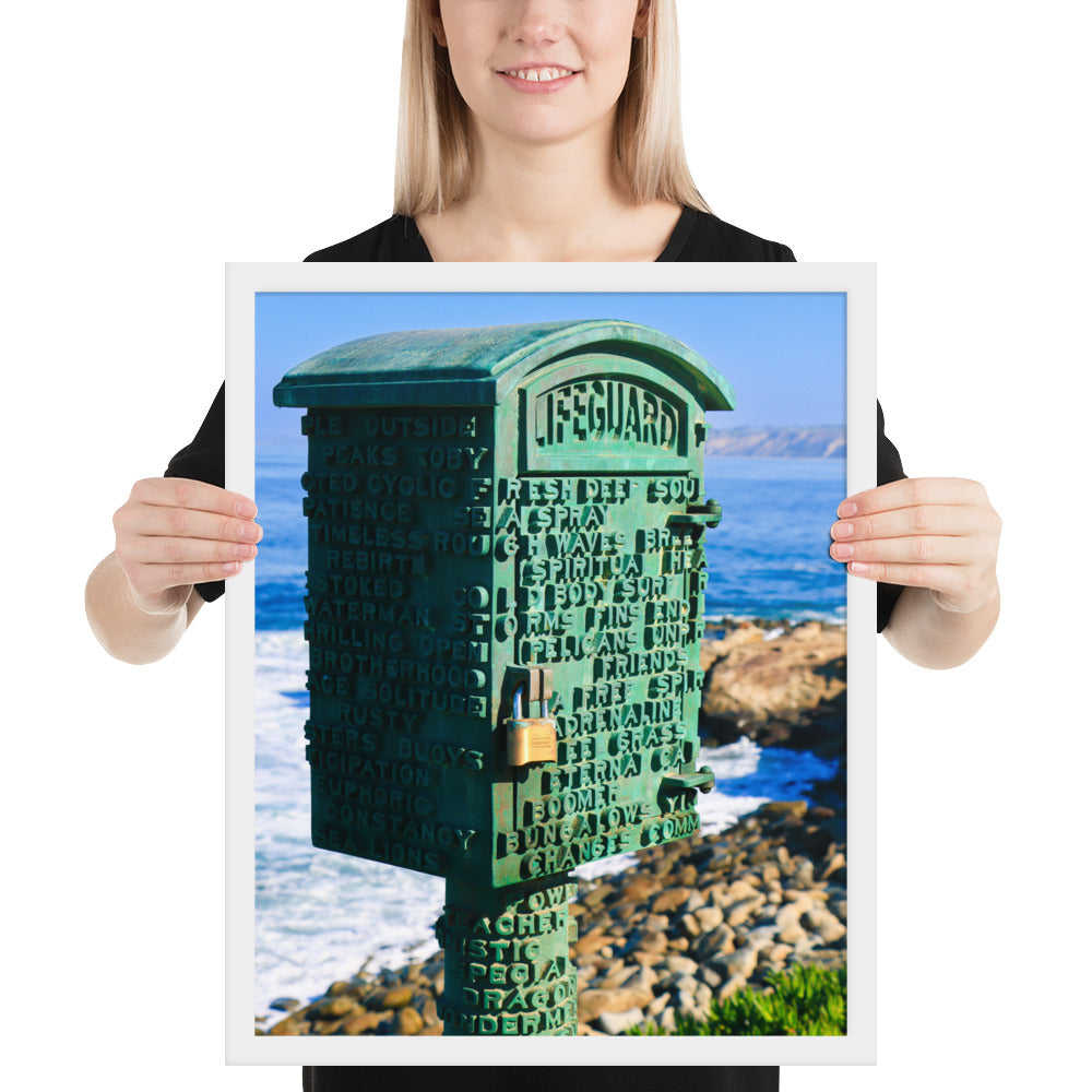 La Jolla Green Box Framed poster
