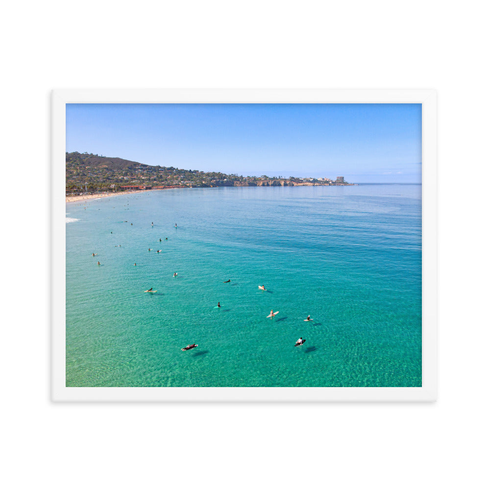 Surfing Scripps Framed poster