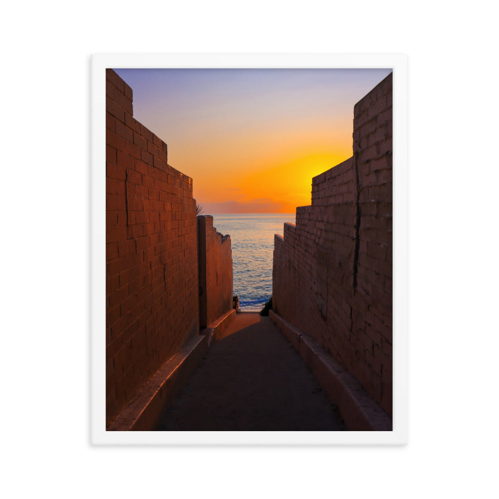 Pink Wall Sunset Framed poster