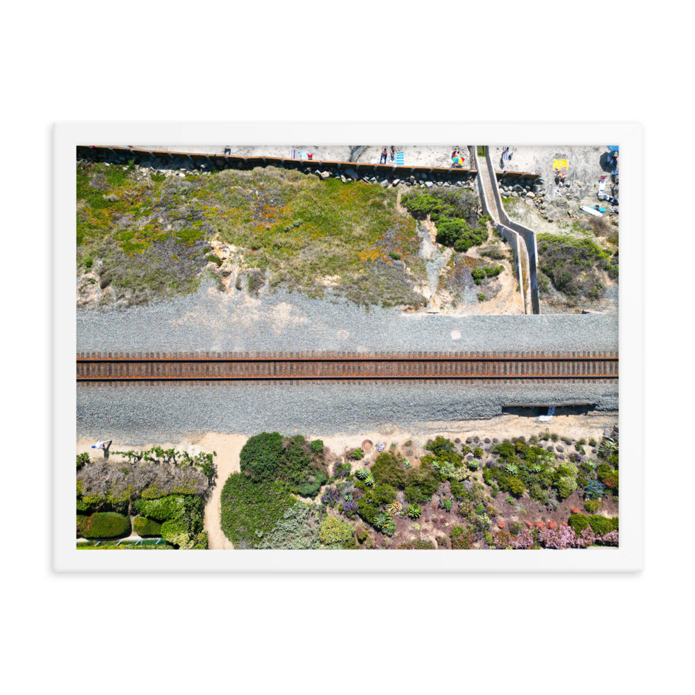 Train Tacks Del Mar Framed poster