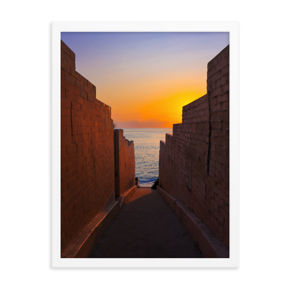 Pink Wall Sunset Framed poster