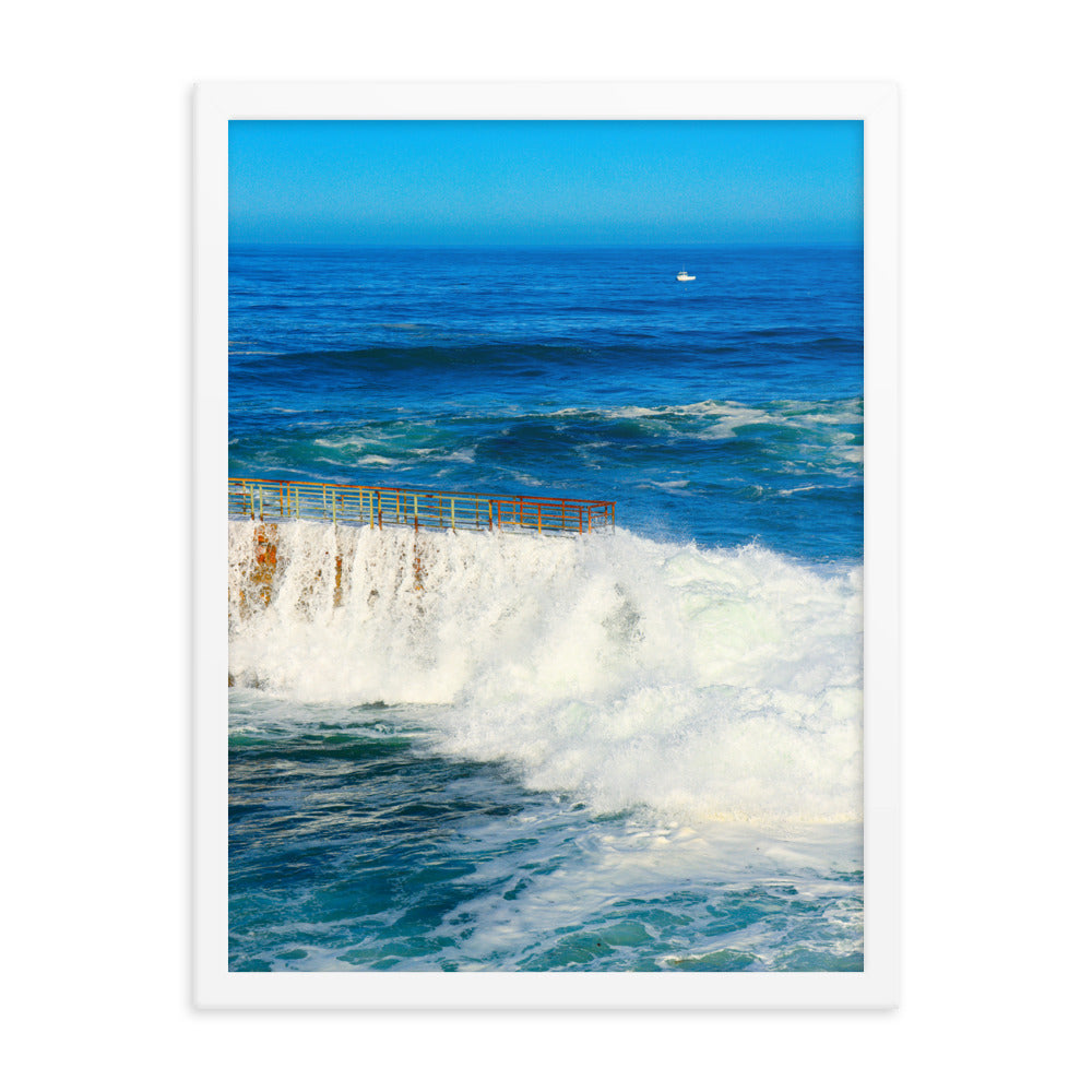 Breaking Over The Wall Framed poster