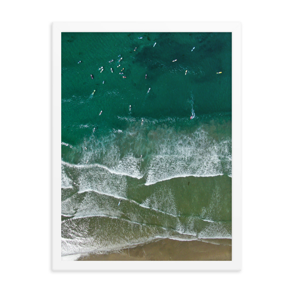 Surfing The Shores Framed poster