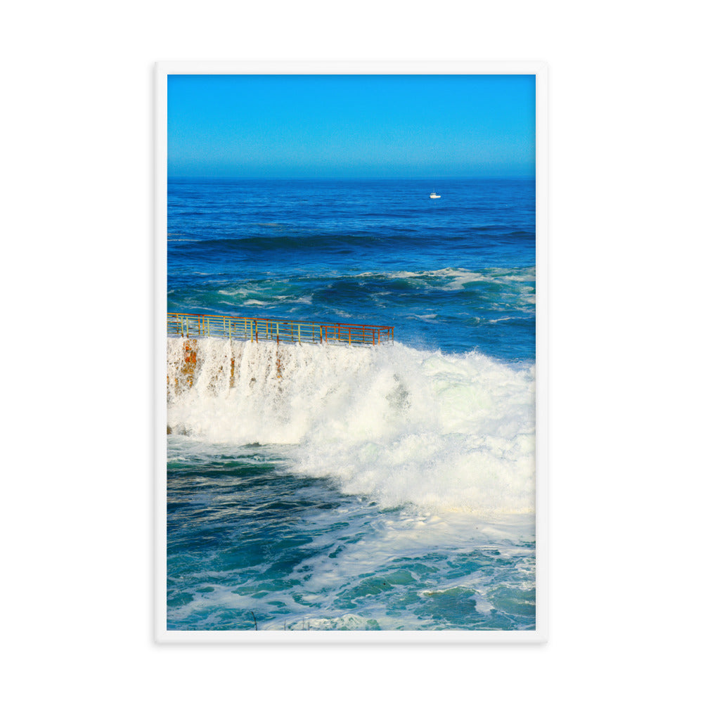 Breaking Over The Wall Framed poster
