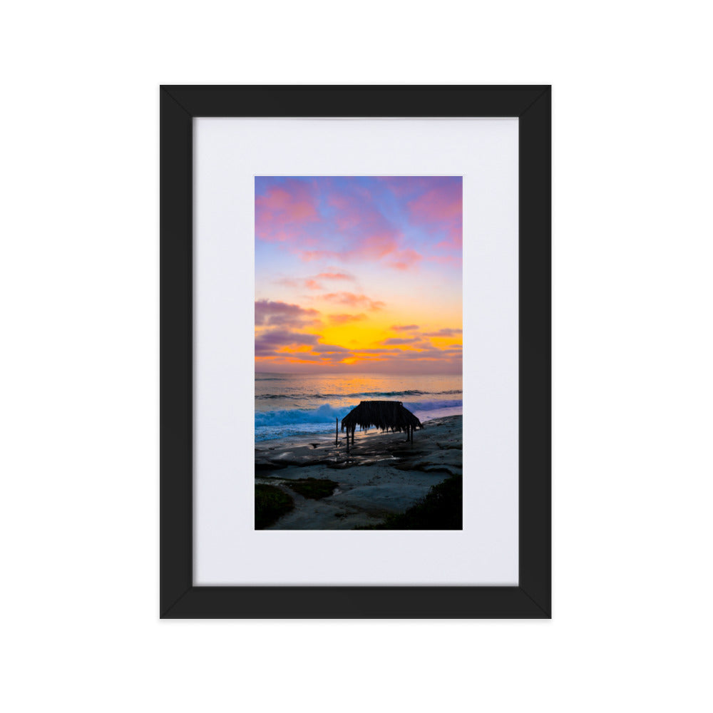 Windansea at sunset Matte Paper Framed Poster With Mat