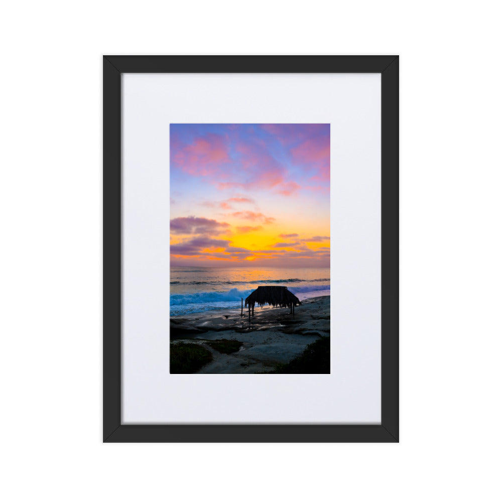 Windansea at sunset Matte Paper Framed Poster With Mat
