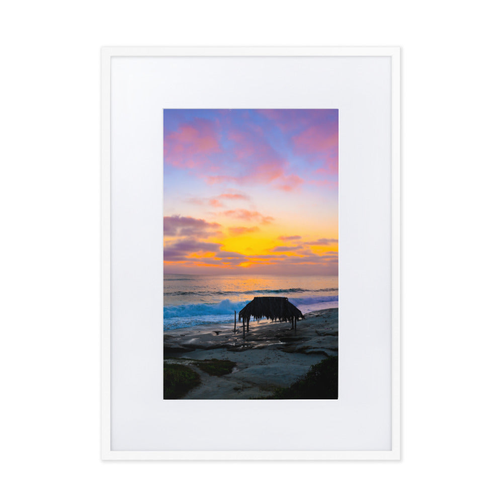 Windansea at sunset Matte Paper Framed Poster With Mat