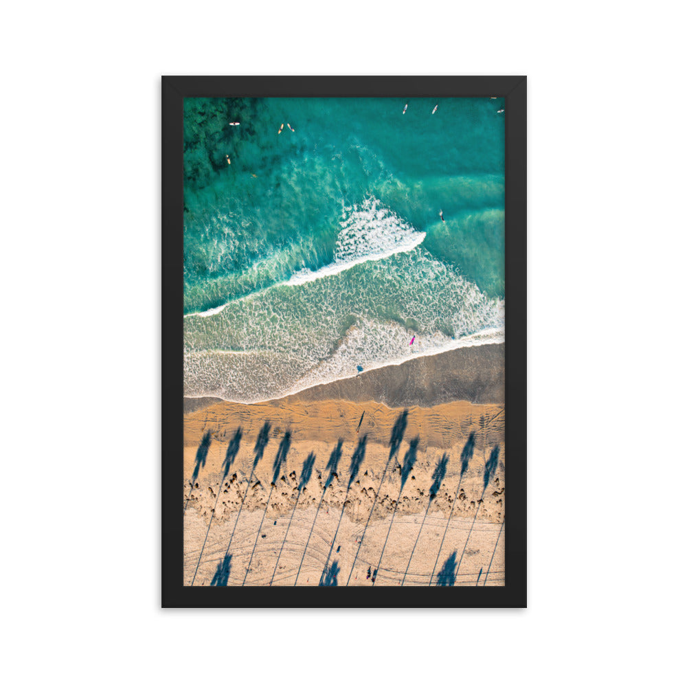 Surfing Palm Trees Framed poster