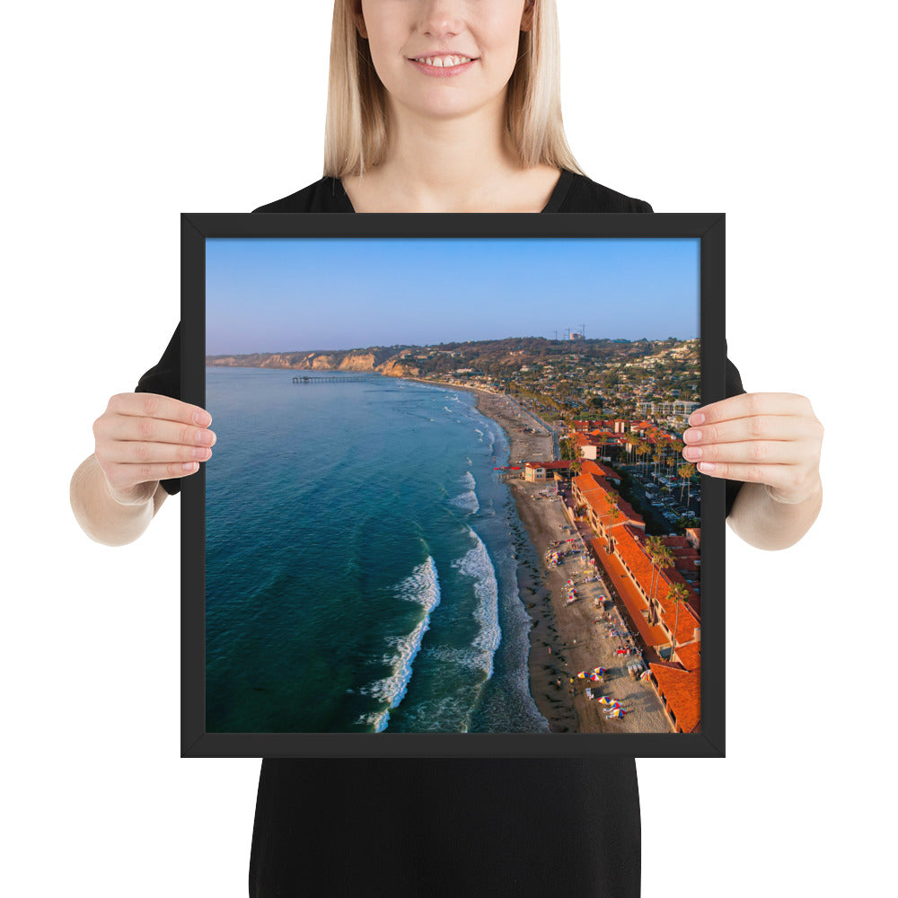 Beach Club Sunset framed poster