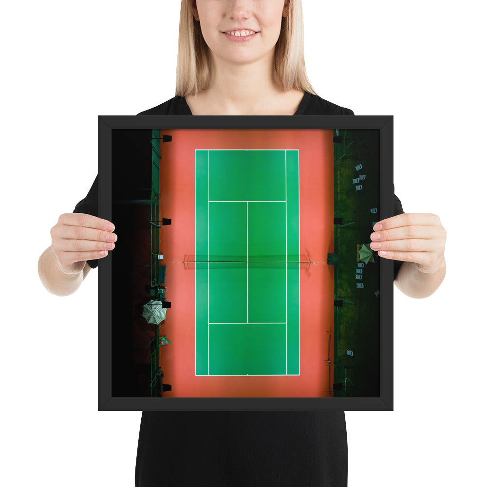 Beach Club Tennis At Night Framed poster