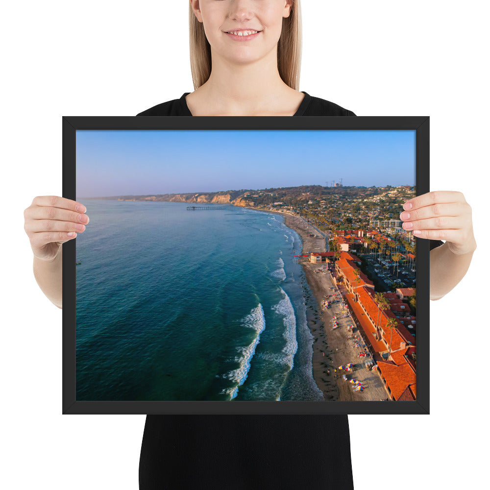 Beach Club Sunset framed poster