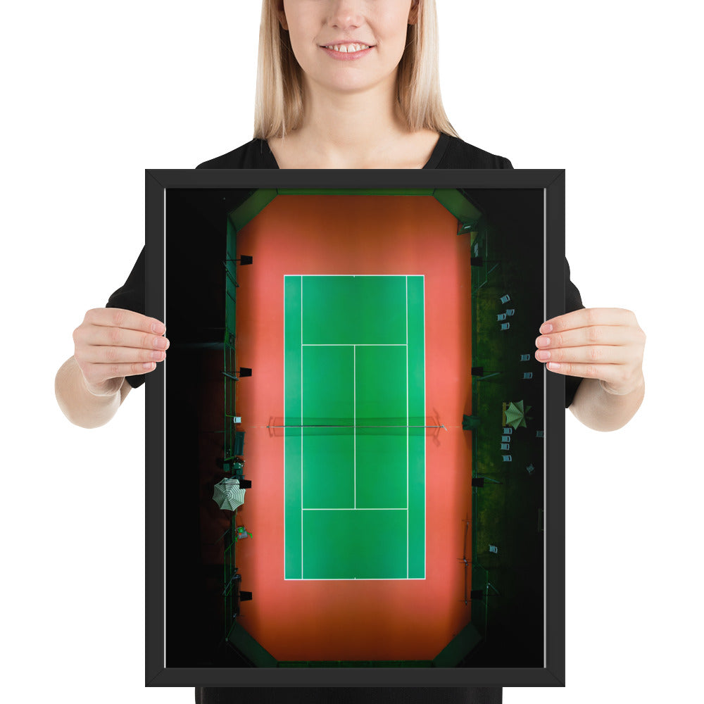 Beach Club Tennis At Night Framed poster