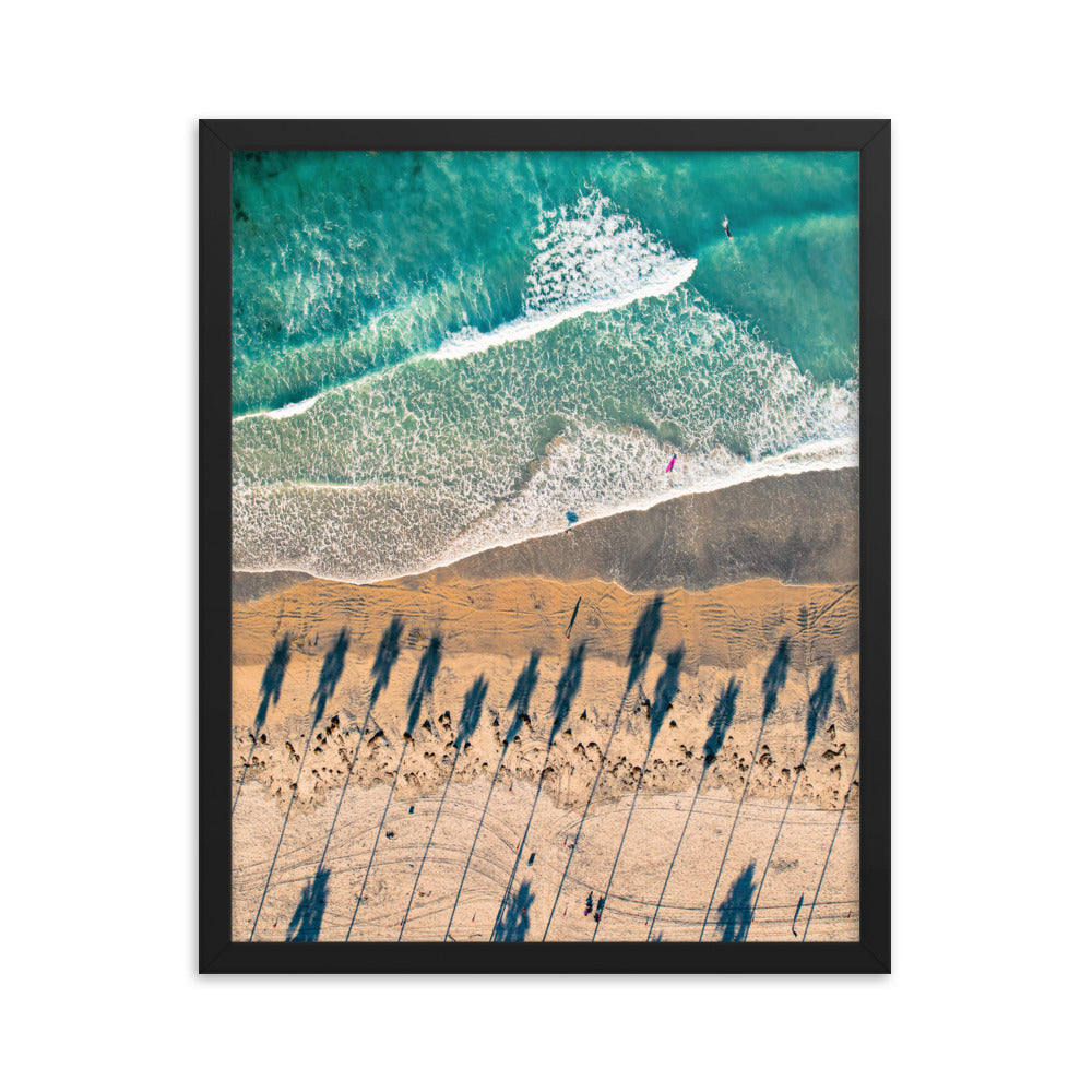 Surfing Palm Trees Framed poster