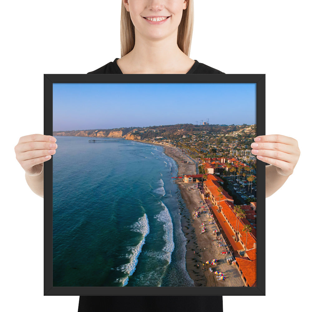 Beach Club Sunset framed poster