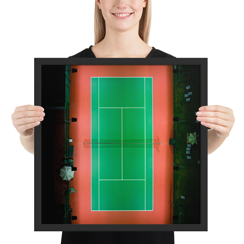 Beach Club Tennis At Night Framed poster