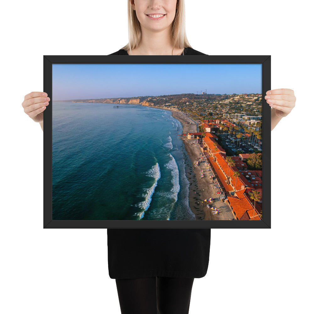 Beach Club Sunset framed poster