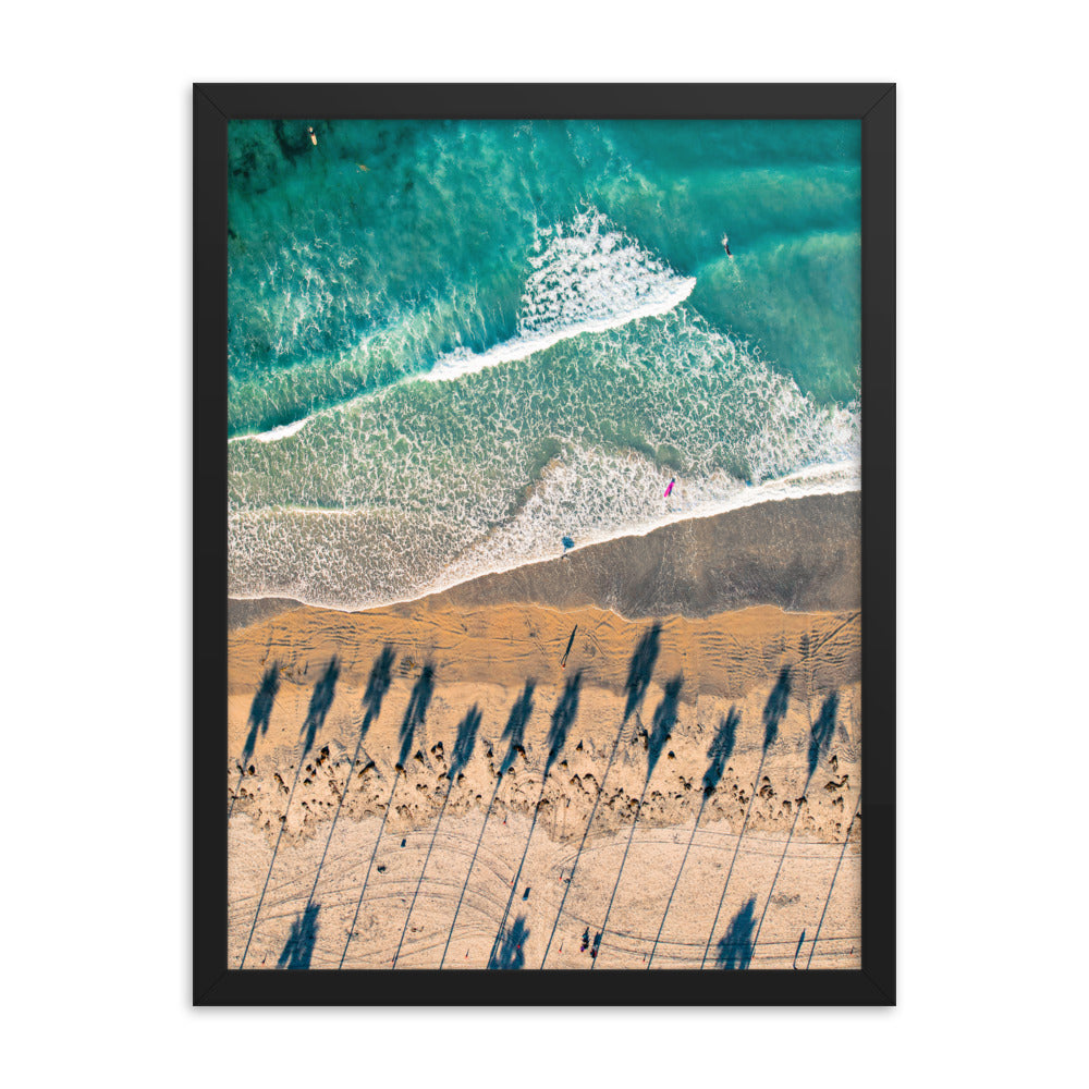 Surfing Palm Trees Framed poster