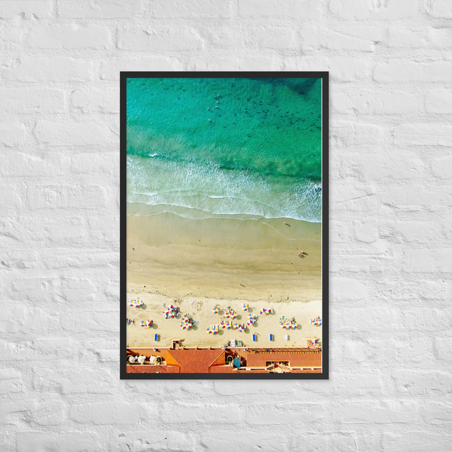 Beach Club & Leopard Sharks Framed poster