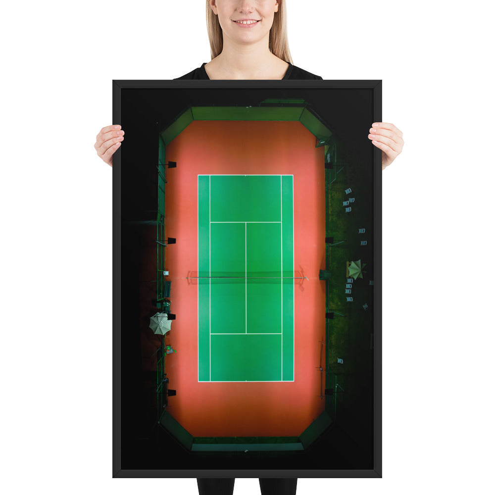 Beach Club Tennis At Night Framed poster